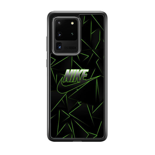 Nike Green Laser Point Samsung Galaxy S20 Ultra Case-Rubber Black (2D Case)-Oxvistore