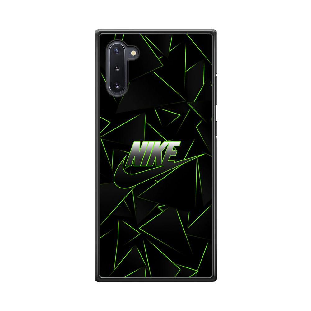 Nike Green Laser Point Samsung Galaxy Note 10 Case-Rubber Black (2D Case)-Oxvistore