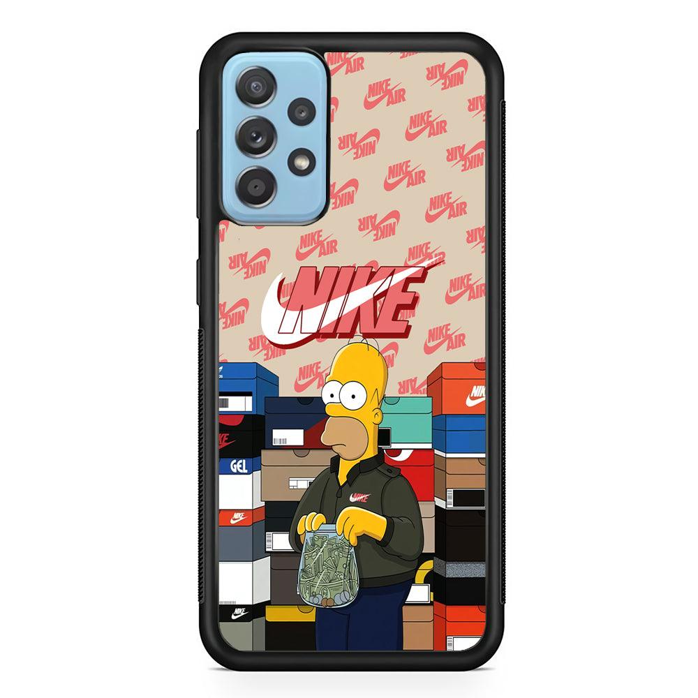 Nike Homer Spend Money Samsung Galaxy A72 Case-Rubber Black (2D Case)-Oxvistore