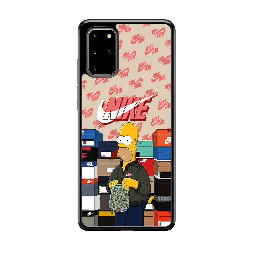 Nike Homer Spend Money Samsung Galaxy S20 Plus Case-Rubber Black (2D Case)-Oxvistore