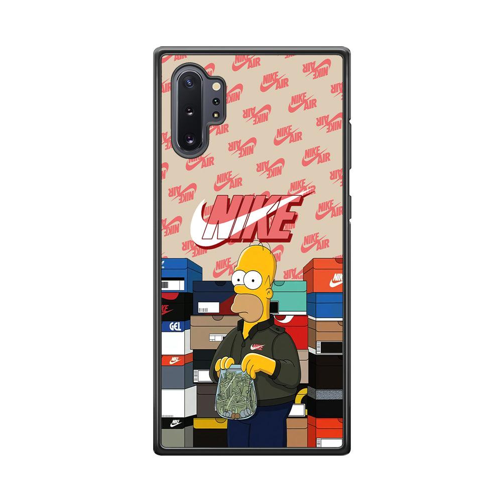 Nike Homer Spend Money Samsung Galaxy Note 10 Plus Case-Rubber Black (2D Case)-Oxvistore