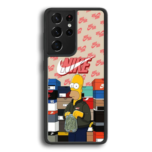 Nike Homer Spend Money Samsung Galaxy S24 Ultra Case-Rubber Black (2D Case)-Oxvistore