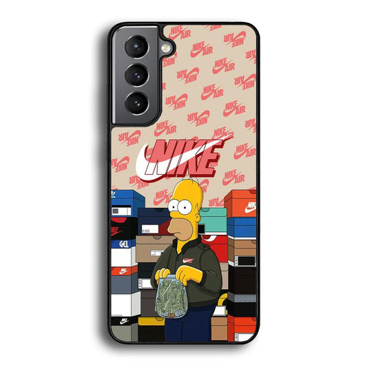 Nike Homer Spend Money Samsung Galaxy S23 Plus Case-Rubber Black (2D Case)-Oxvistore