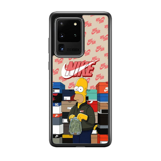 Nike Homer Spend Money Samsung Galaxy S20 Ultra Case-Rubber Black (2D Case)-Oxvistore