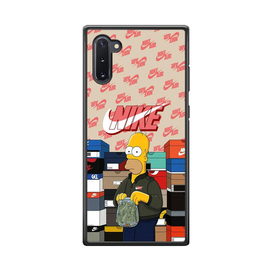 Nike Homer Spend Money Samsung Galaxy Note 10 Case-Rubber Black (2D Case)-Oxvistore