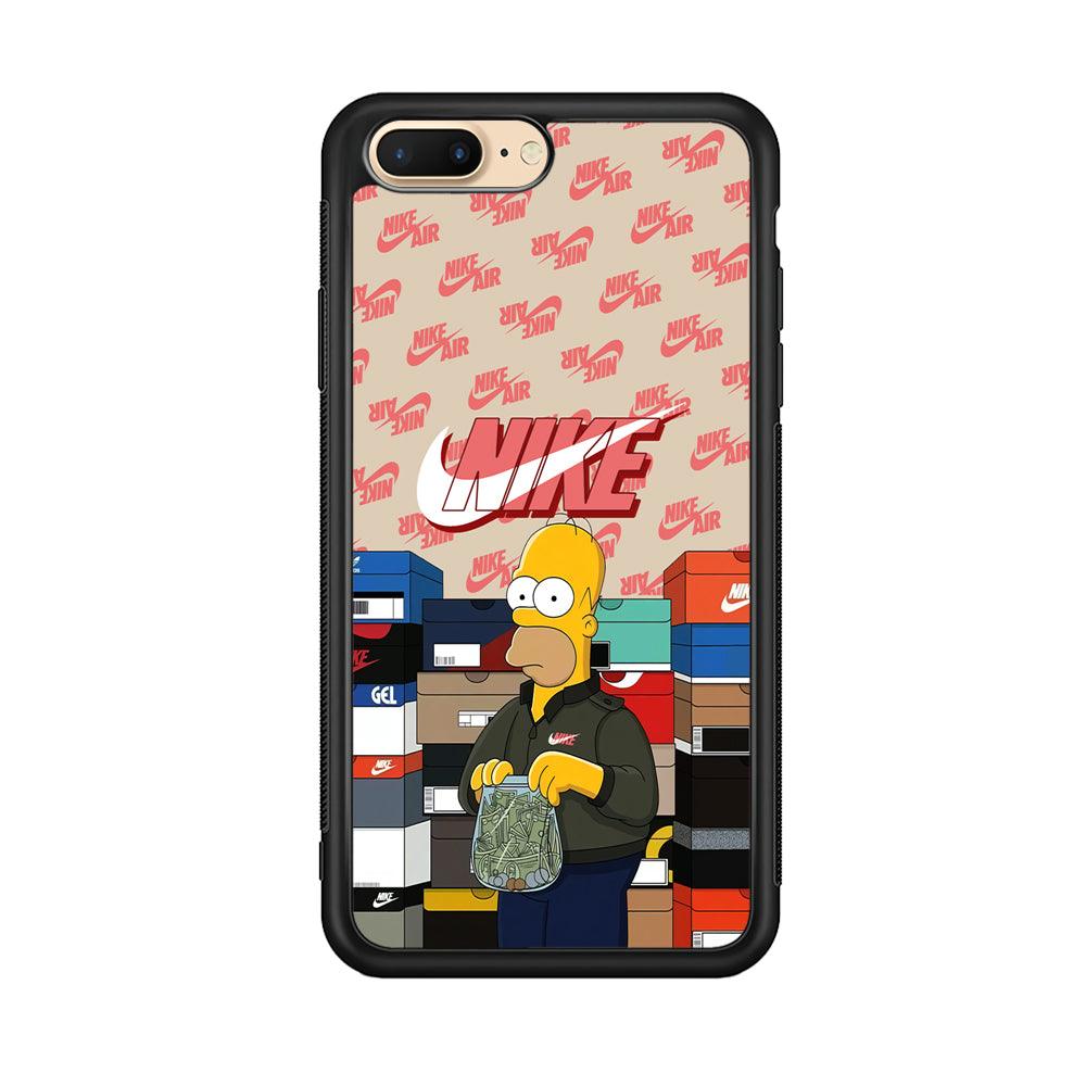 Nike Homer Spend Money iPhone 7 Plus Case-Rubber Black (2D Case)-Oxvistore