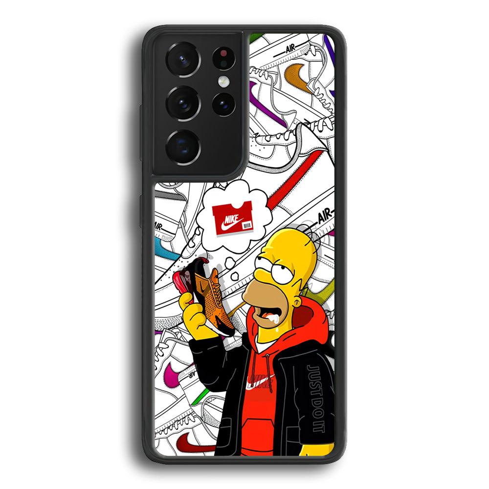 Nike Homer's Dream Samsung Galaxy S22 Ultra Case-Rubber Black (2D Case)-Oxvistore