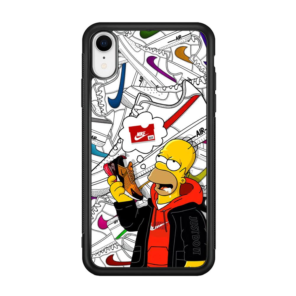Nike Homer's Dream iPhone XR Case-Rubber Black (2D Case)-Oxvistore