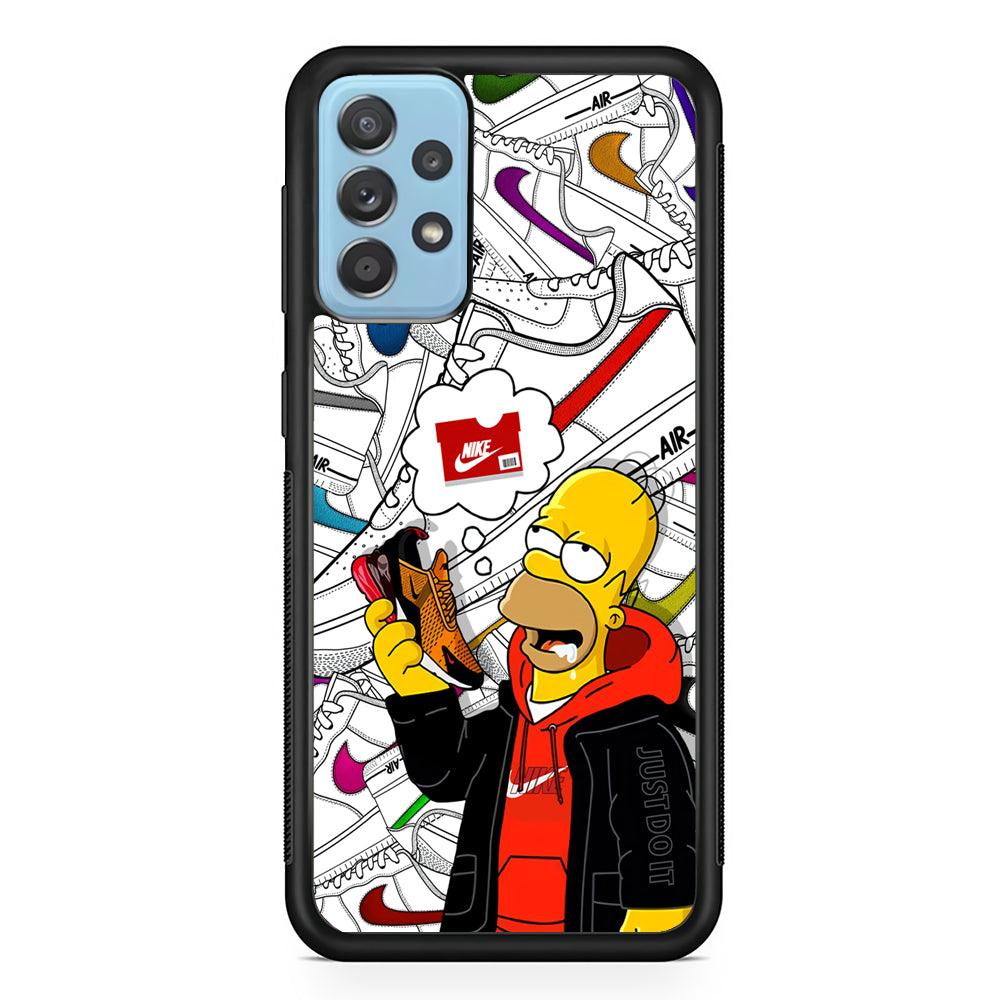 Nike Homer's Dream Samsung Galaxy A72 Case-Rubber Black (2D Case)-Oxvistore