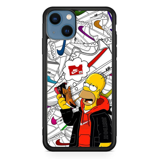 Nike Homer's Dream iPhone 14 Case-Rubber Black (2D Case)-Oxvistore
