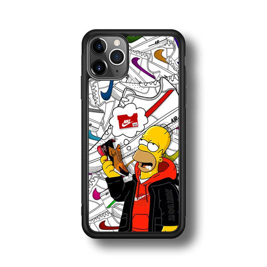Nike Homer's Dream iPhone 11 Pro Max Case-Rubber Black (2D Case)-Oxvistore