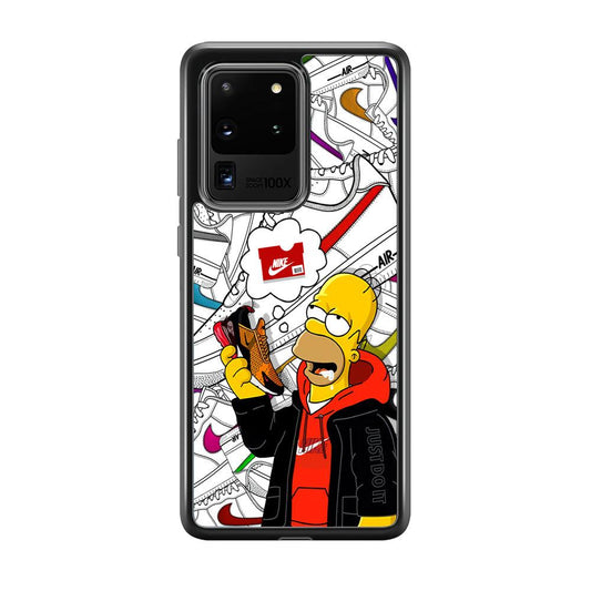 Nike Homer's Dream Samsung Galaxy S20 Ultra Case-Rubber Black (2D Case)-Oxvistore