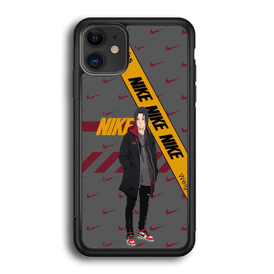 Nike Itachi Casual Suit iPhone 11 Case-Rubber Black (2D Case)-Oxvistore