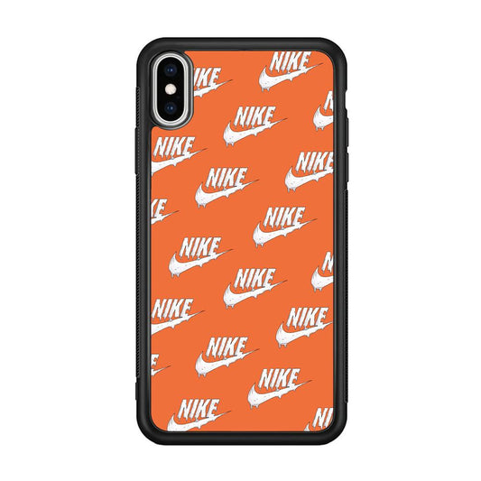 Nike Juice Creamy Orange iPhone Xs Max Case-Rubber Black (2D Case)-Oxvistore