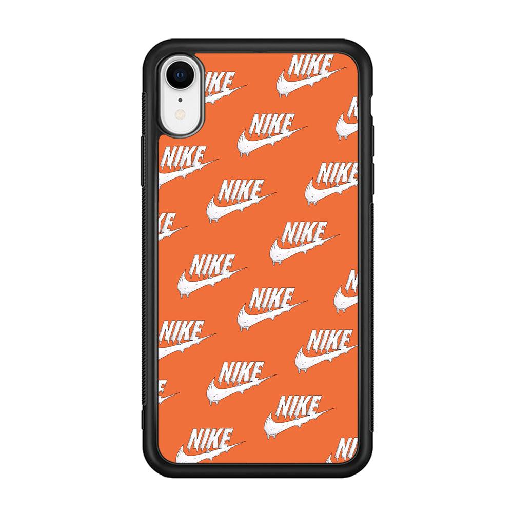 Nike Juice Creamy Orange iPhone XR Case-Rubber Black (2D Case)-Oxvistore
