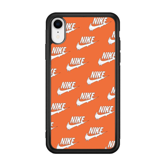 Nike Juice Creamy Orange iPhone XR Case-Rubber Black (2D Case)-Oxvistore