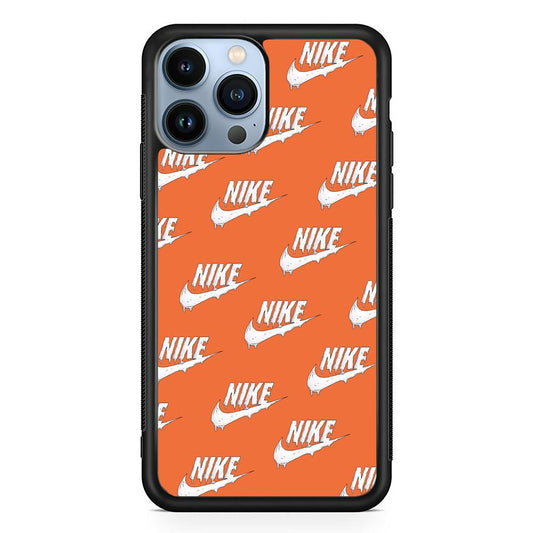 Nike Juice Creamy Orange iPhone 14 Pro Case-Rubber Black (2D Case)-Oxvistore