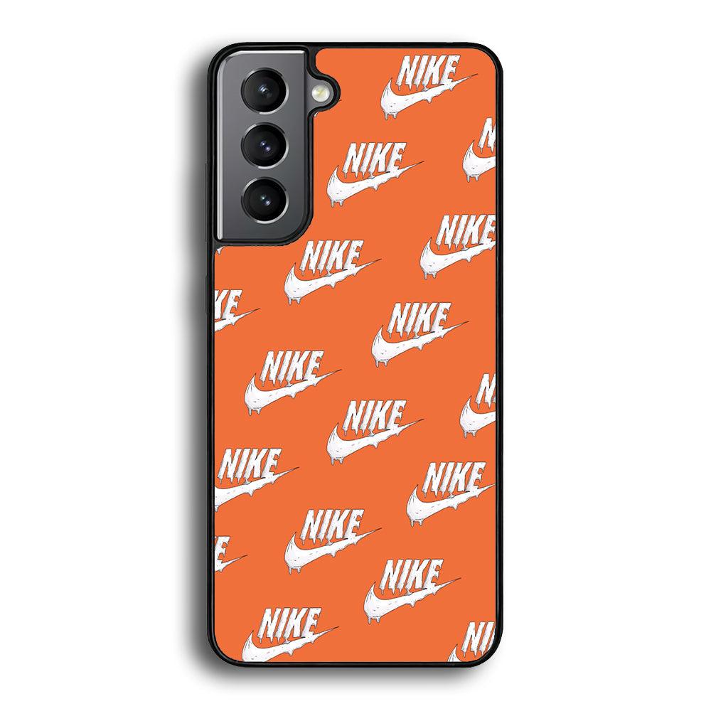 Nike Juice Creamy Orange Samsung Galaxy S21 Case-Rubber Black (2D Case)-Oxvistore