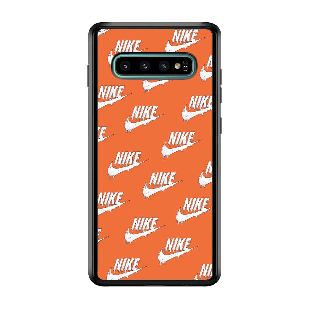 Nike Juice Creamy Orange Samsung Galaxy S10 Plus Case-Rubber Black (2D Case)-Oxvistore