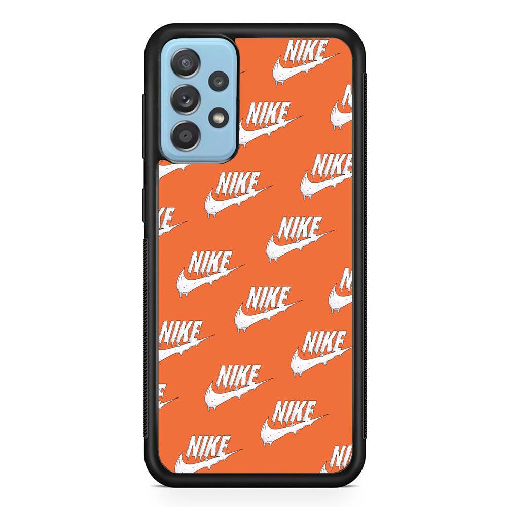 Nike Juice Creamy Orange Samsung Galaxy A72 Case-Rubber Black (2D Case)-Oxvistore