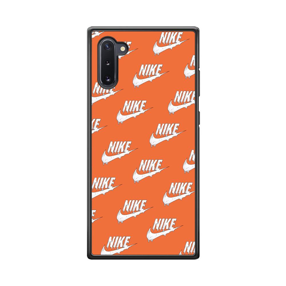 Nike Juice Creamy Orange Samsung Galaxy Note 10 Case-Rubber Black (2D Case)-Oxvistore