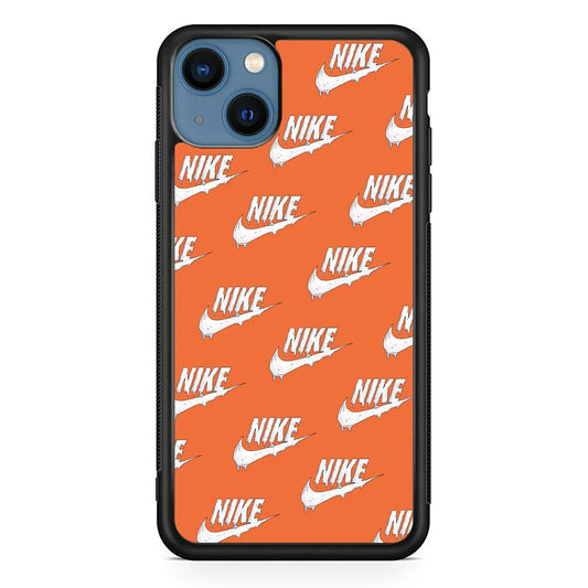 Nike Juice Creamy Orange iPhone 14 Case-Rubber Black (2D Case)-Oxvistore