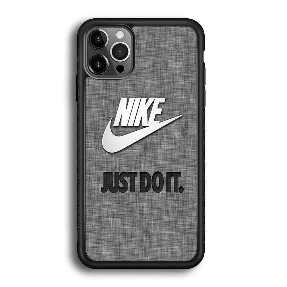 Nike Just Do It Paper iPhone 12 Pro Max Case-Rubber Black (2D Case)-Oxvistore