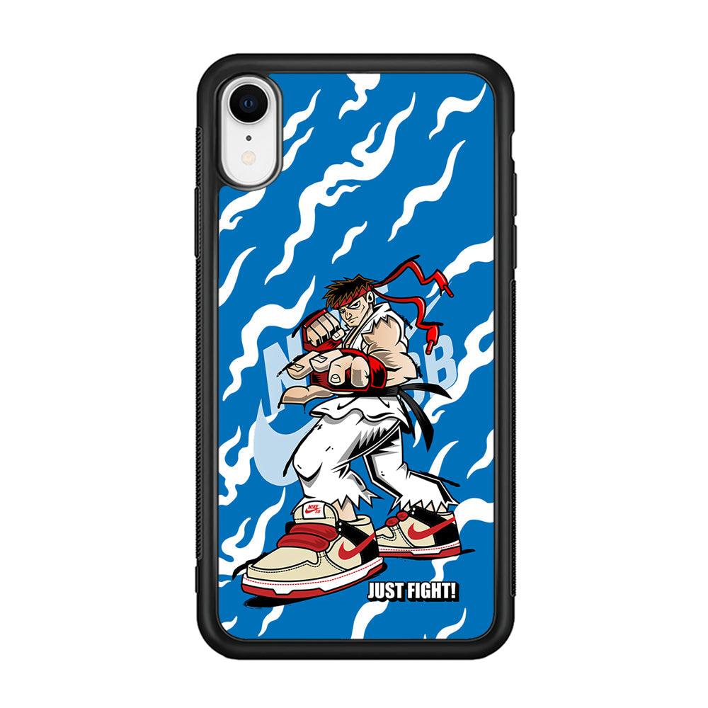 Nike Just Do It and Fight It iPhone XR Case-Rubber Black (2D Case)-Oxvistore
