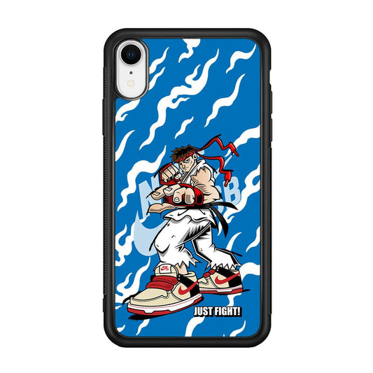 Nike Just Do It and Fight It iPhone XR Case-Rubber Black (2D Case)-Oxvistore