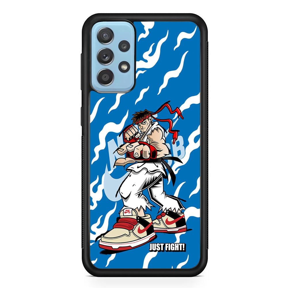 Nike Just Do It and Fight It Samsung Galaxy A72 Case-Rubber Black (2D Case)-Oxvistore