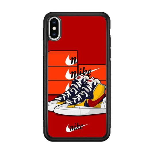 Nike Just for Collection iPhone XS Case-Rubber Black (2D Case)-Oxvistore