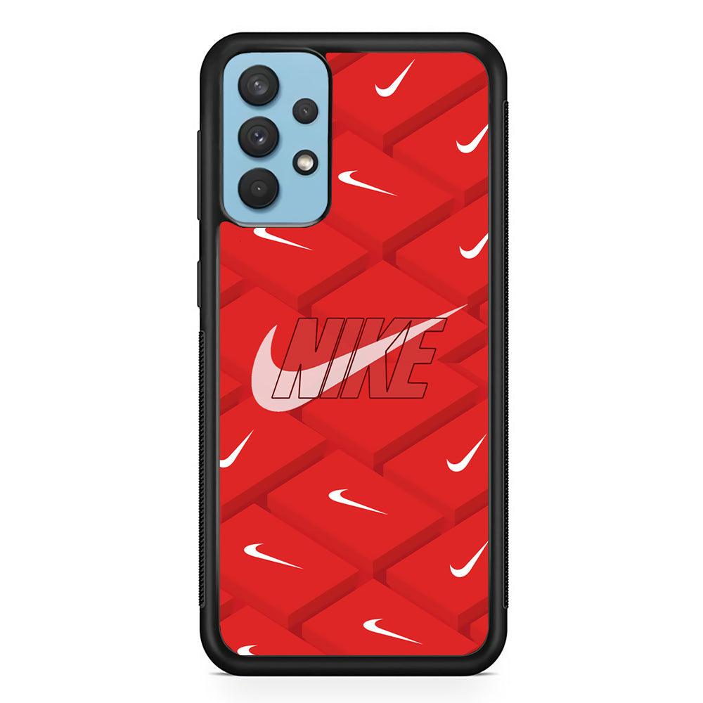 Nike Keyboard Button Samsung Galaxy A32 Case-Rubber Black (2D Case)-Oxvistore