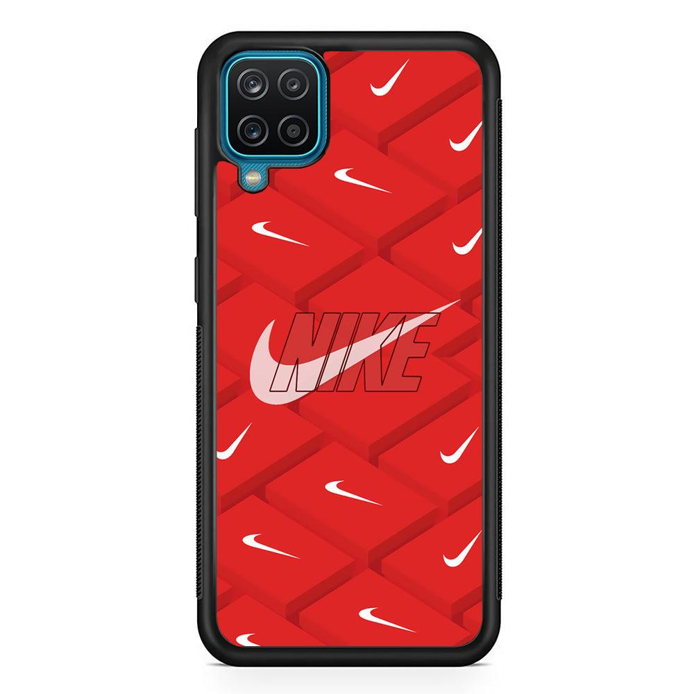 Nike Keyboard Button Samsung Galaxy A12 Case-Rubber Black (2D Case)-Oxvistore