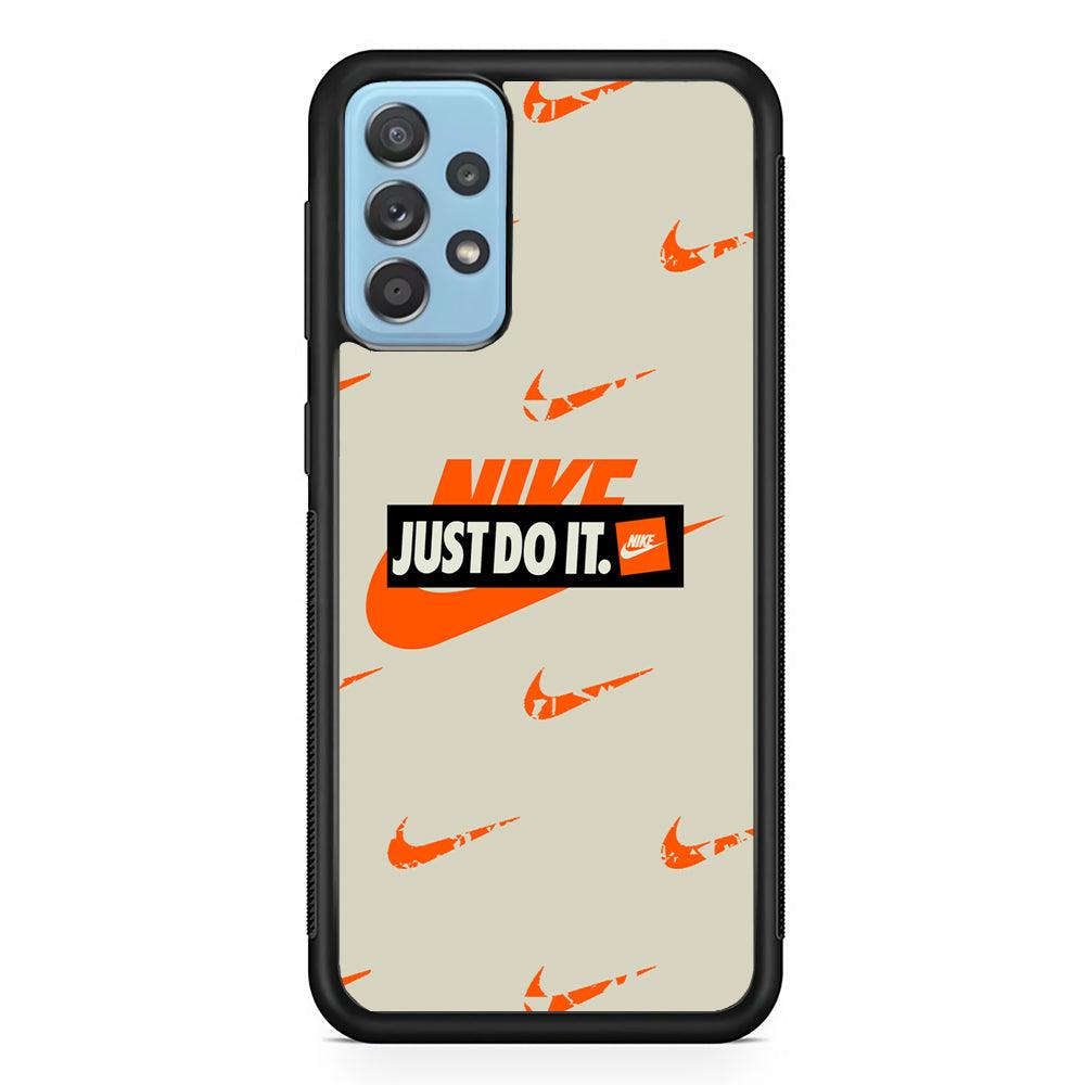 Nike Layer of Emblem Samsung Galaxy A52 Case-Rubber Black (2D Case)-Oxvistore