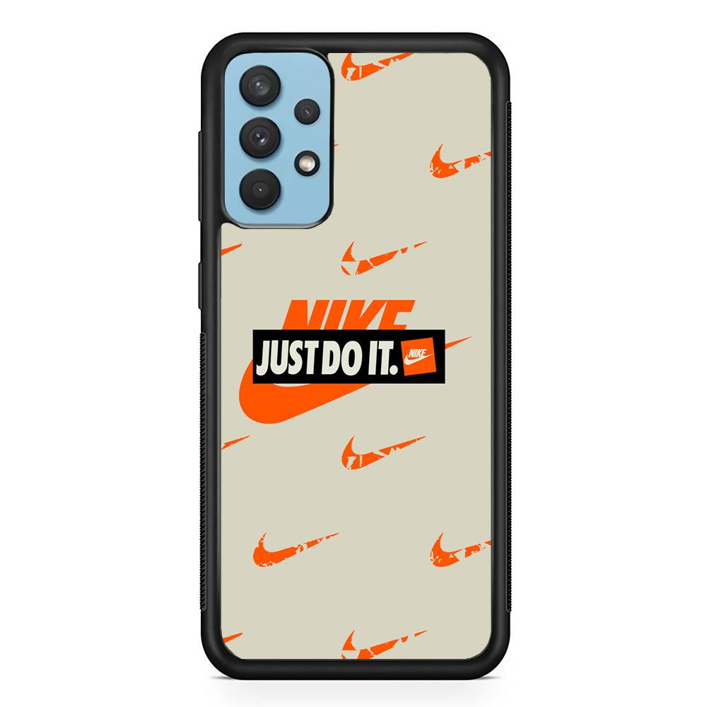 Nike Layer of Emblem Samsung Galaxy A32 Case-Rubber Black (2D Case)-Oxvistore