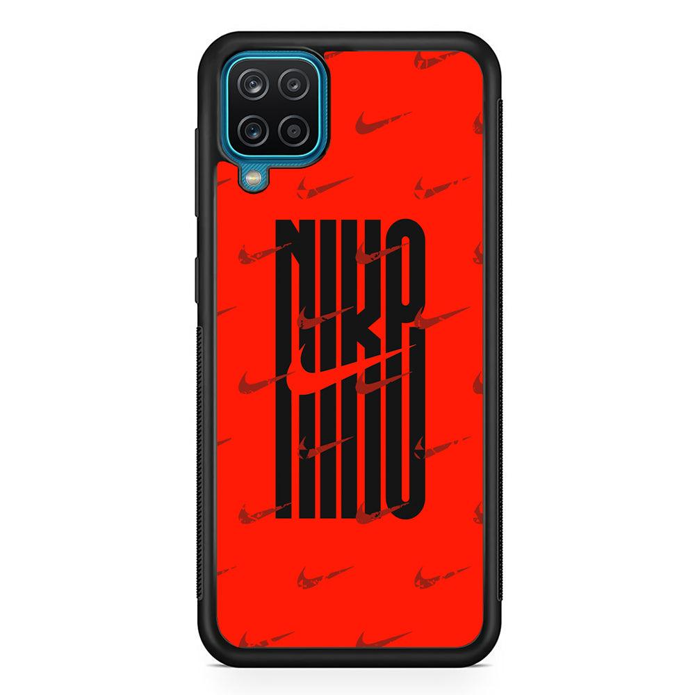 Nike Light Up The Red Samsung Galaxy A12 Case-Rubber Black (2D Case)-Oxvistore