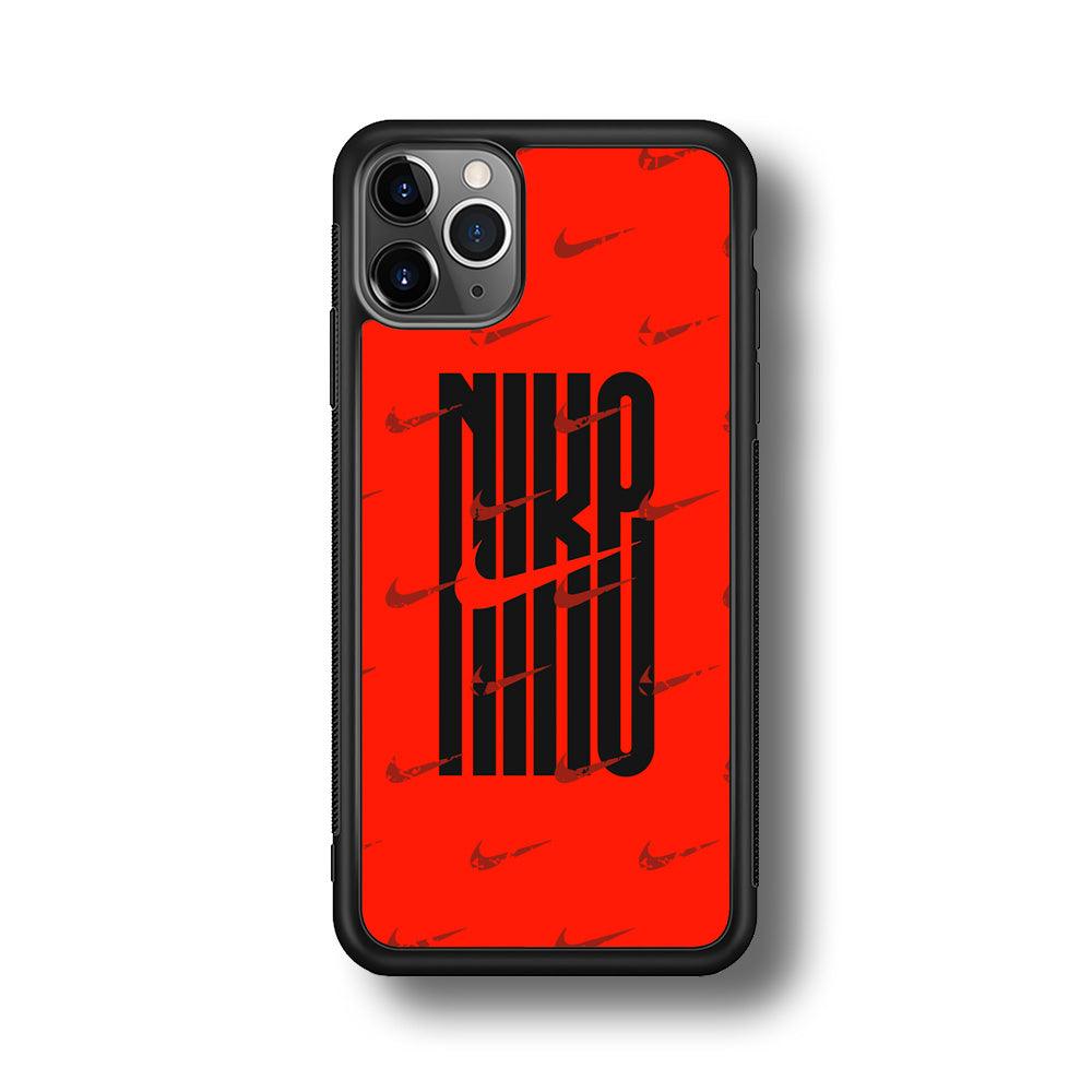 Nike Light Up The Red iPhone 11 Pro Max Case-Rubber Black (2D Case)-Oxvistore
