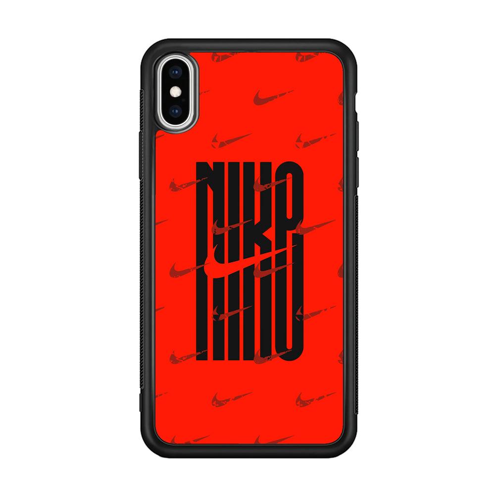 Nike Light Up The Red iPhone X Case-Rubber Black (2D Case)-Oxvistore