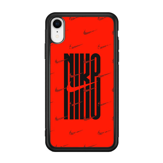 Nike Light Up The Red iPhone XR Case-Rubber Black (2D Case)-Oxvistore