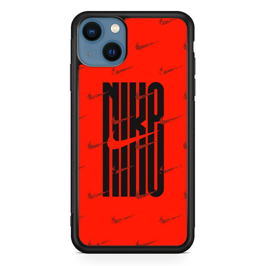 Nike Light Up The Red iPhone 14 Plus Case-Rubber Black (2D Case)-Oxvistore