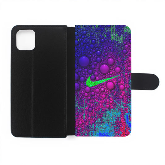 Nike Logo Color Bubbles Art Flip Wallet Phone Case