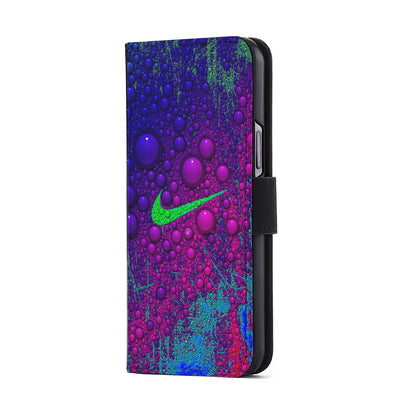 Nike Logo Color Bubbles Art Flip Wallet Phone Case