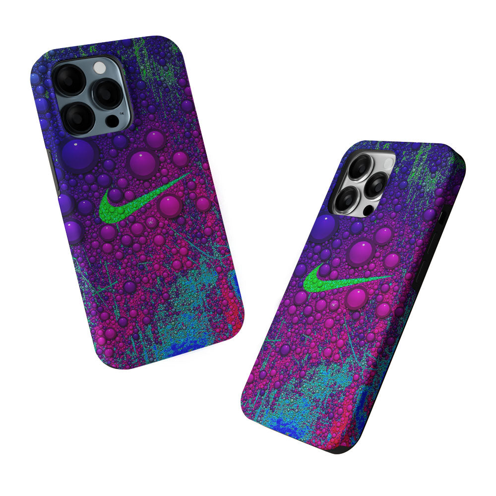 Nike Logo Color Bubbles Art 2 in 1 Tough Phone Case