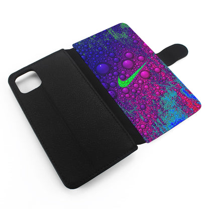 Nike Logo Color Bubbles Art Flip Wallet Phone Case