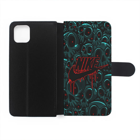 Nike Logo Skull Art Flip Wallet Phone Case