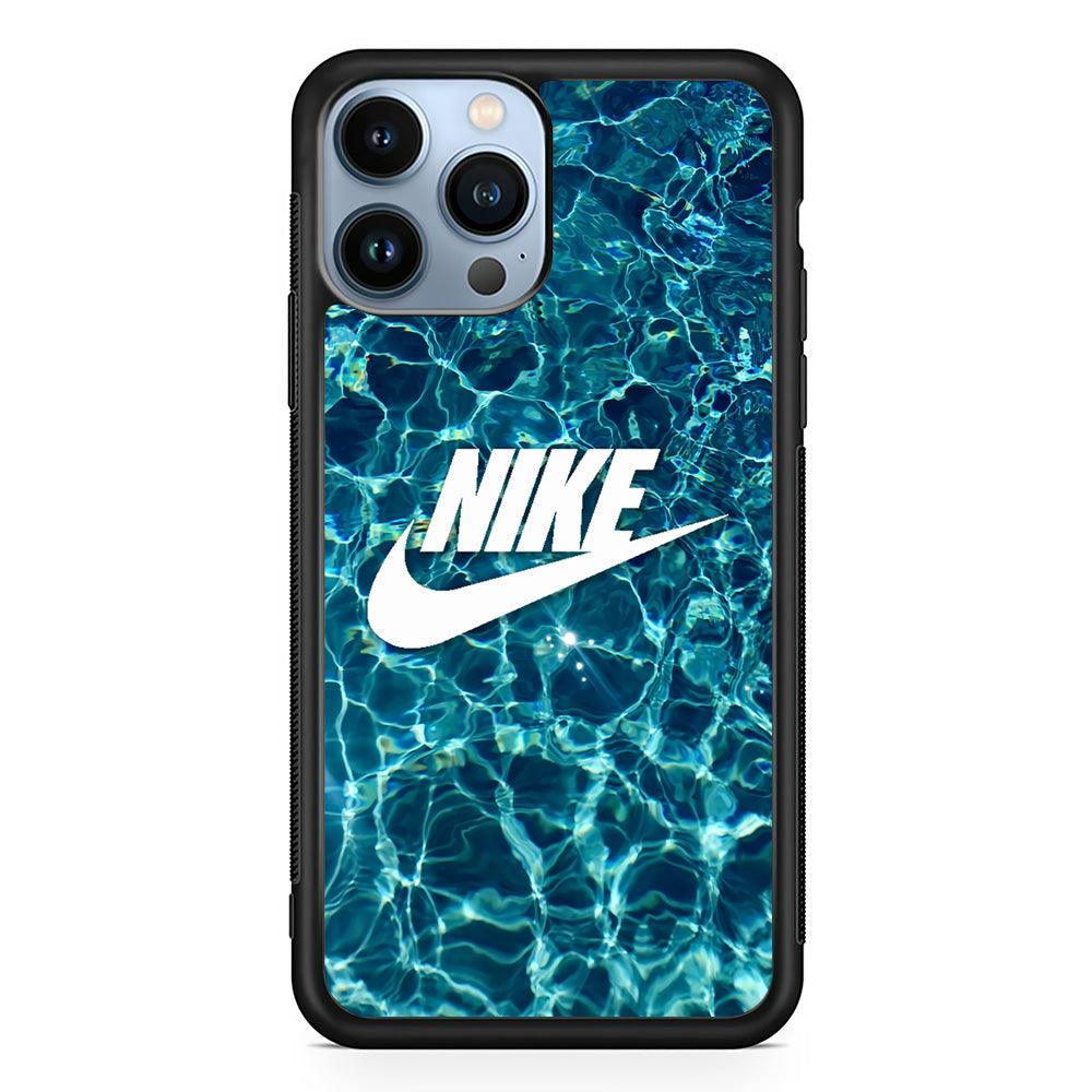 Nike Lots of Water iPhone 15 Pro Max Case-Rubber Black (2D Case)-Oxvistore