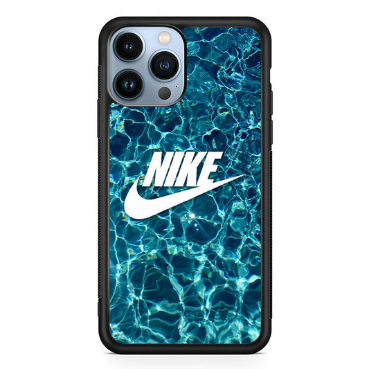 Nike Lots of Water iPhone 15 Pro Max Case-Rubber Black (2D Case)-Oxvistore