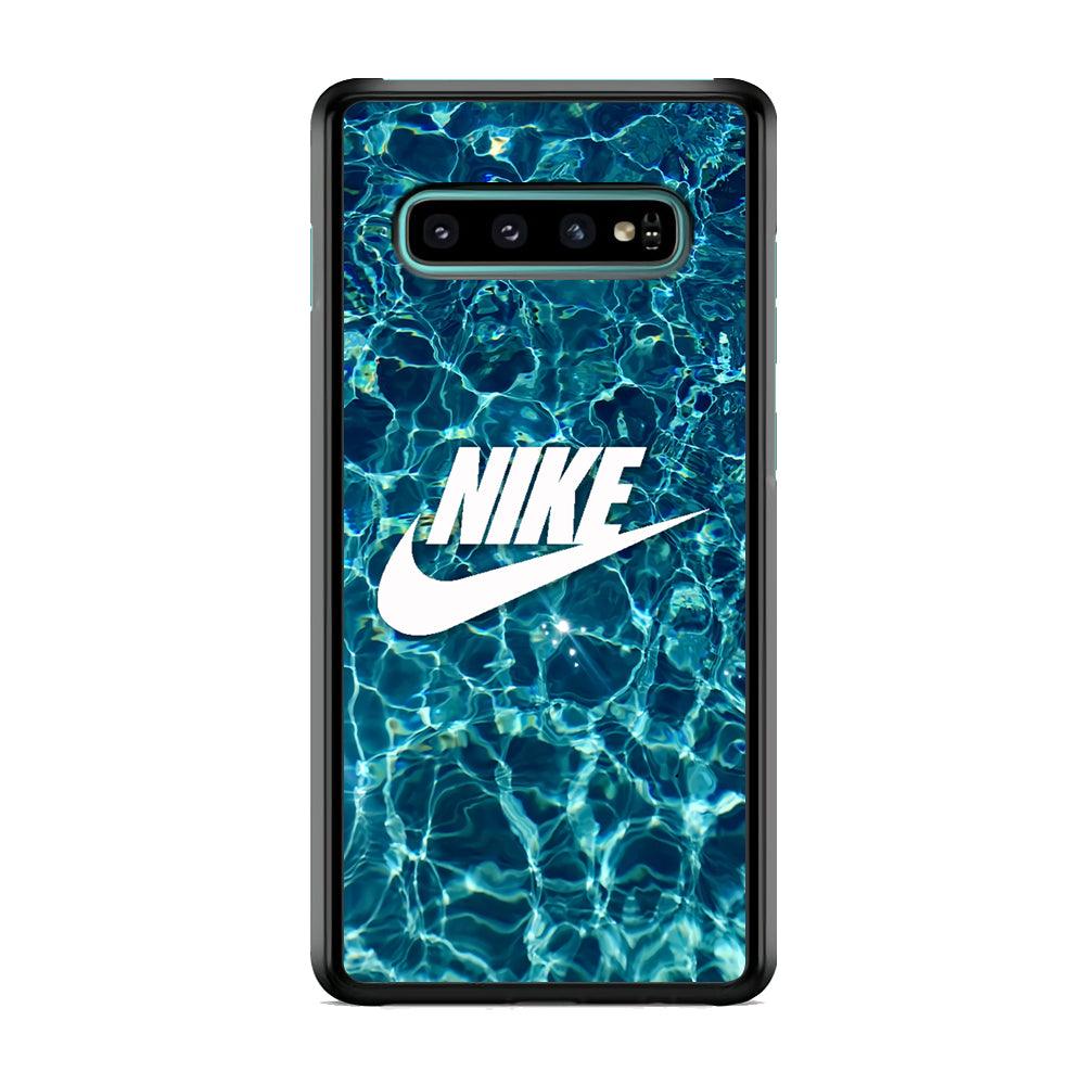 Nike Lots of Water Samsung Galaxy S10 Case-Rubber Black (2D Case)-Oxvistore