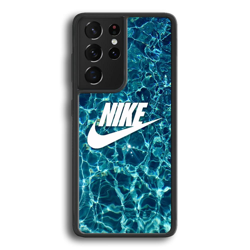 Nike Lots of Water Samsung Galaxy S21 Ultra Case-Rubber Black (2D Case)-Oxvistore