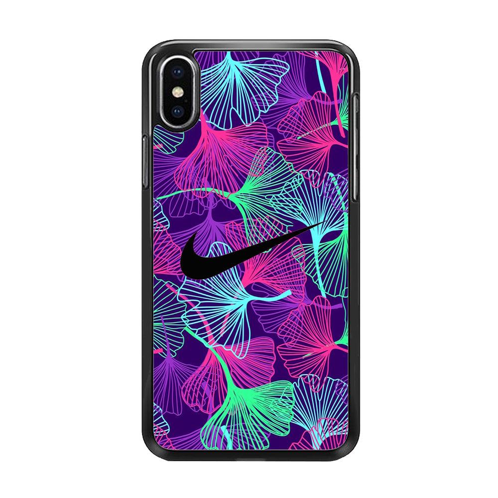 Nike Luminesce Theme iPhone XS MAX Case-Rubber Black (2D Case)-Oxvistore